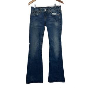 True Religion Joey Women's 29 x 33 Distressed Denim Jeans Blue Low Rise Bootcut